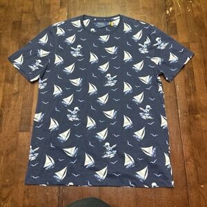 Polo Ralph Lauren L Polo Bear‎ Nautical Tee Blue Windsurfer Classic T-Shirt